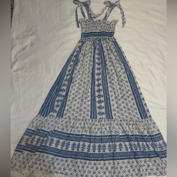 Zara blue and white printed midi dress size XS - Picture 9 of 9